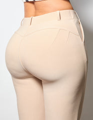 High Rise Pull On Sculpting Flare Pants - Desert Brown