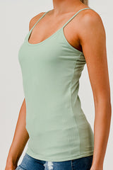 2-Pack Rib Knit Cami Tank Tops - Green, Blue Avocados