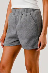 Soft Fleece Lined Cozy Sweat Shorts - Heather Gray