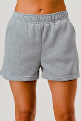 Soft Fleece Lined Cozy Sweat Shorts - Light Heather Gray