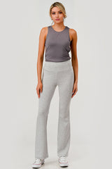 High Waist Buttery Soft Flare Pants - Light Heather Gray