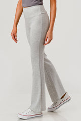 High Waist Buttery Soft Flare Pants - Light Heather Gray