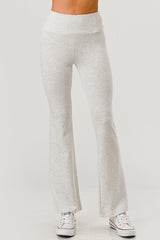 High Waist Buttery Soft Flare Pants - Heather Bone