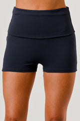 Pillowy Soft Fold Over Waist Shorts - Graphite