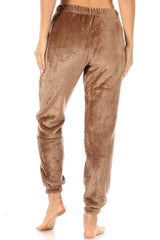 Double Side Plush Fur Joggers Sweatpants - Camel Brown - SHOSHO Fashion