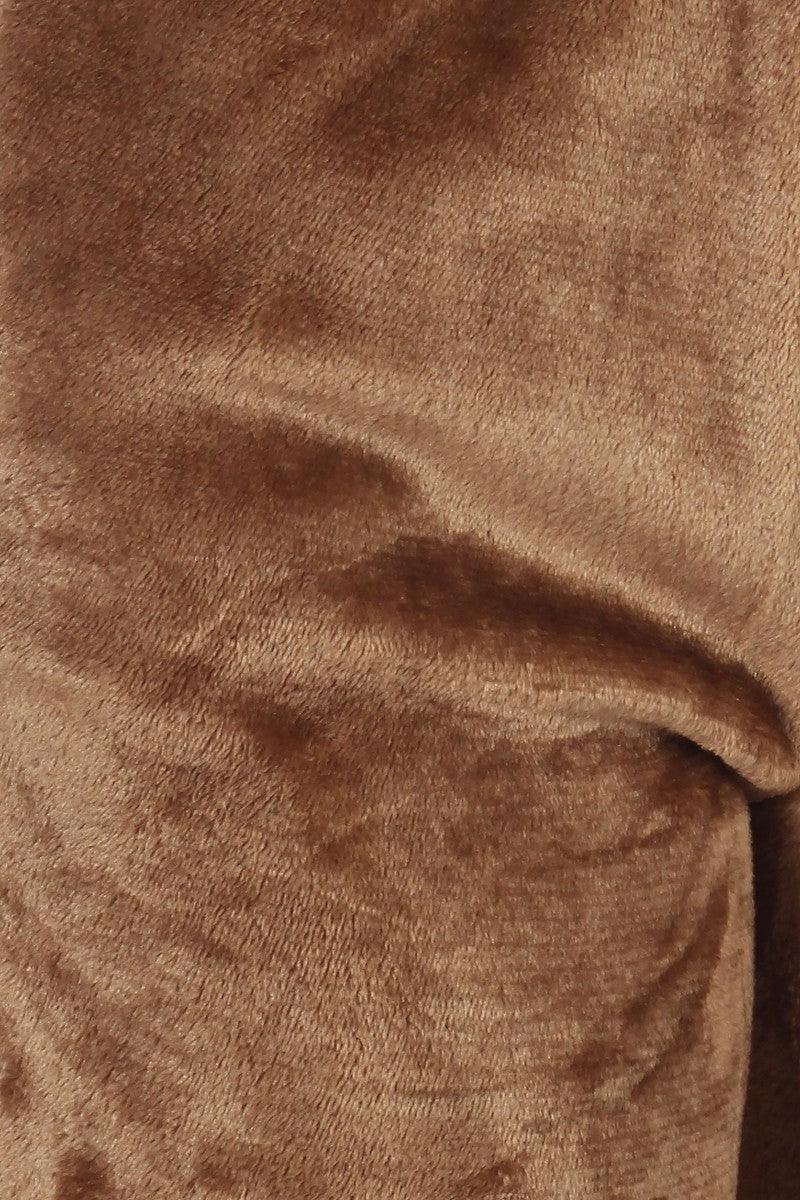 Double Side Plush Fur Joggers Sweatpants - Camel Brown - SHOSHO Fashion