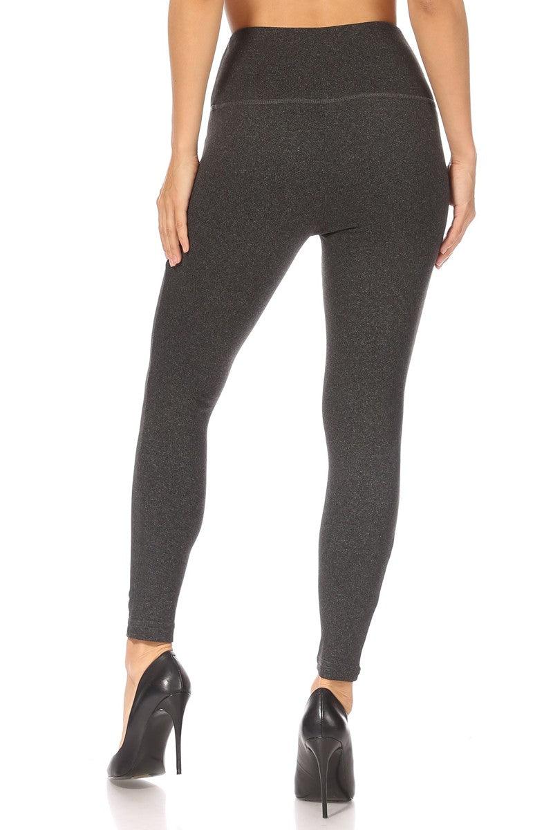 High Rise Buttery Soft Leggings With Zipper Pockets - Charcoal - SHOSHO Fashion