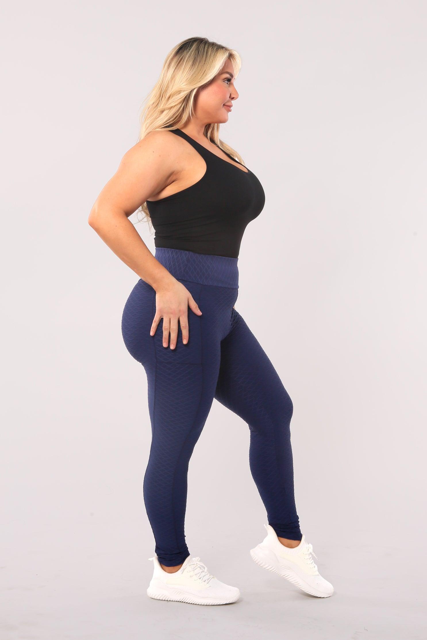 SHOSHO High Waist Tummy Control Pockets Gym Activewear Yoga