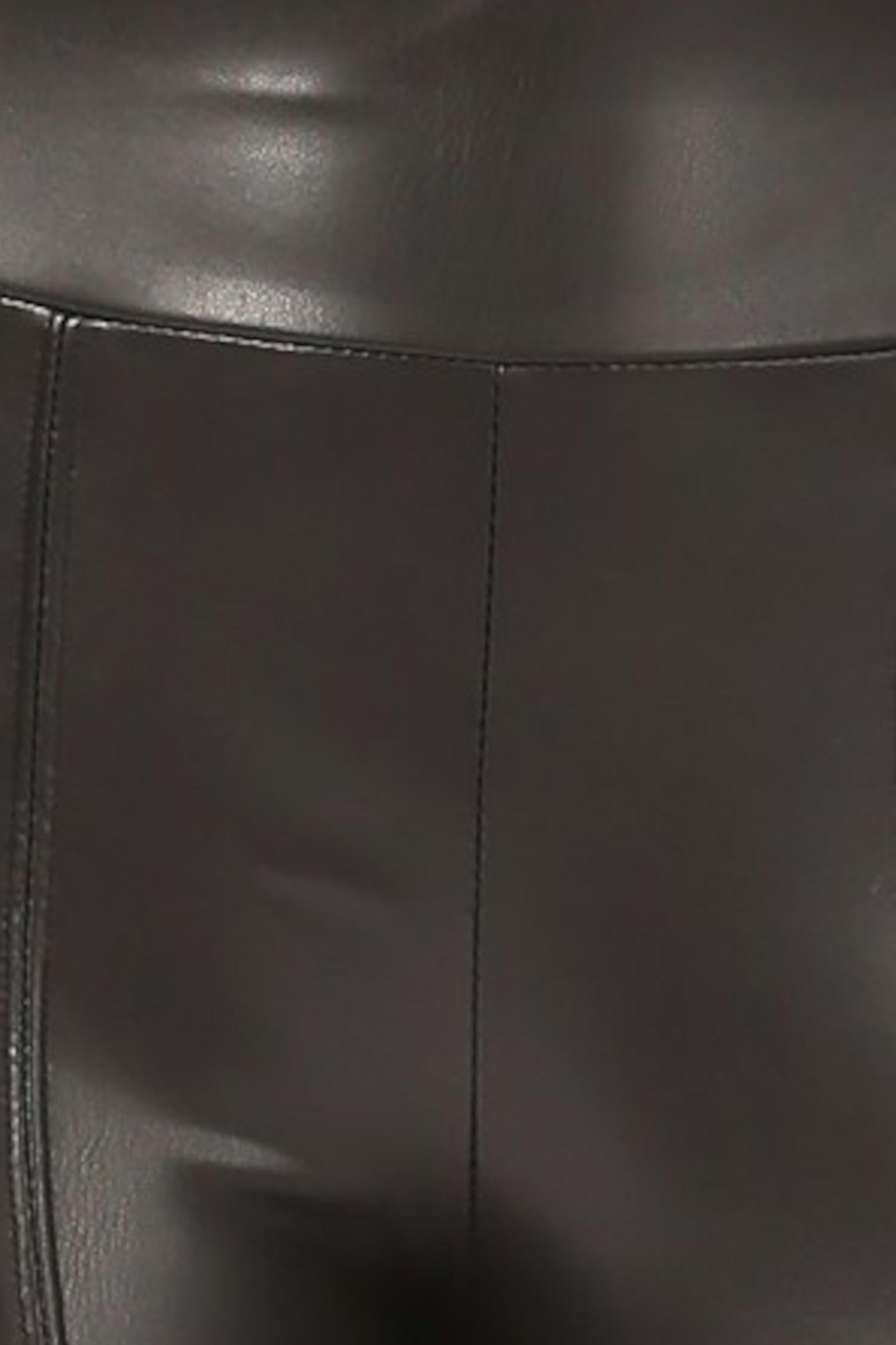 High Waist Sculpting PU Faux Leather Skinny Pants - Black - SHOSHO Fashion