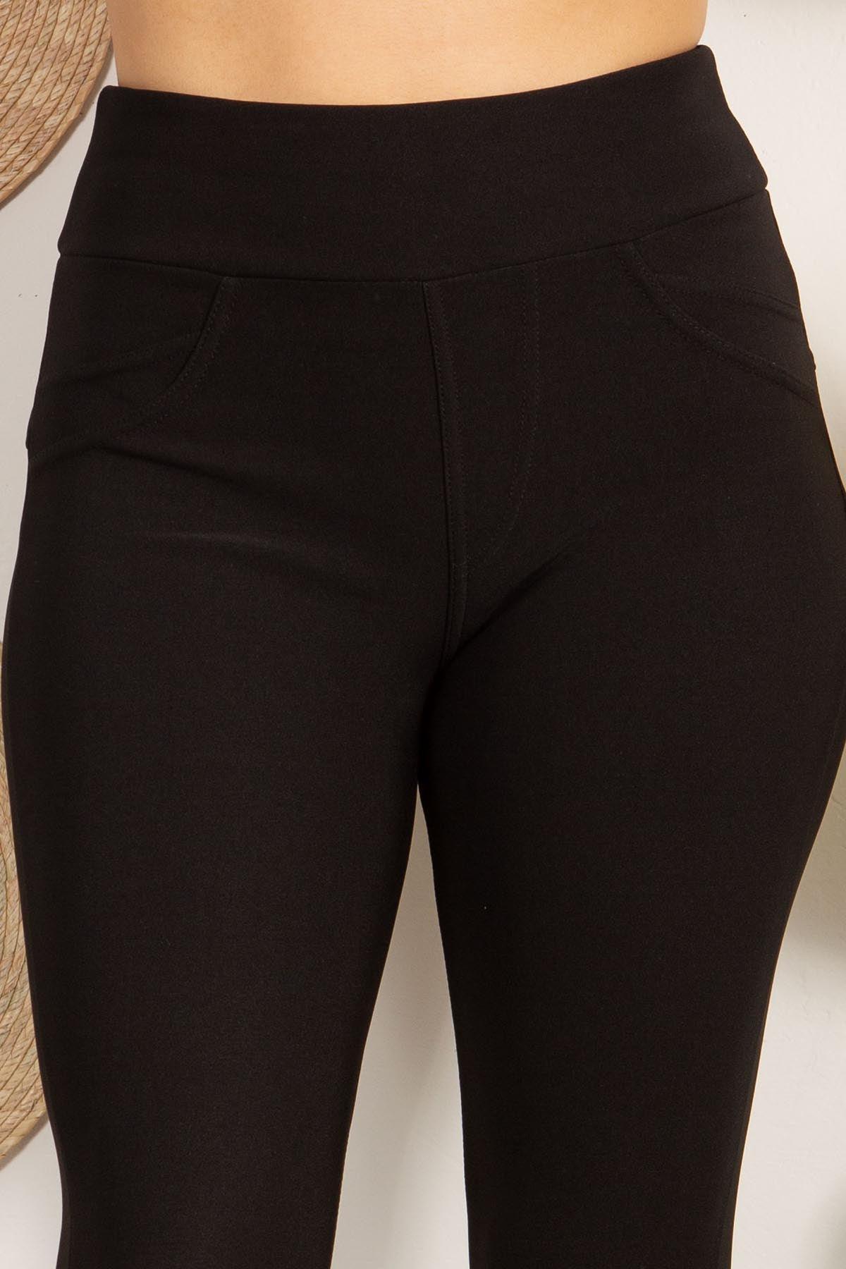 Womens Treggings Straight Leg Skinny Pants Pull On Belted Side Pocket  Bottoms