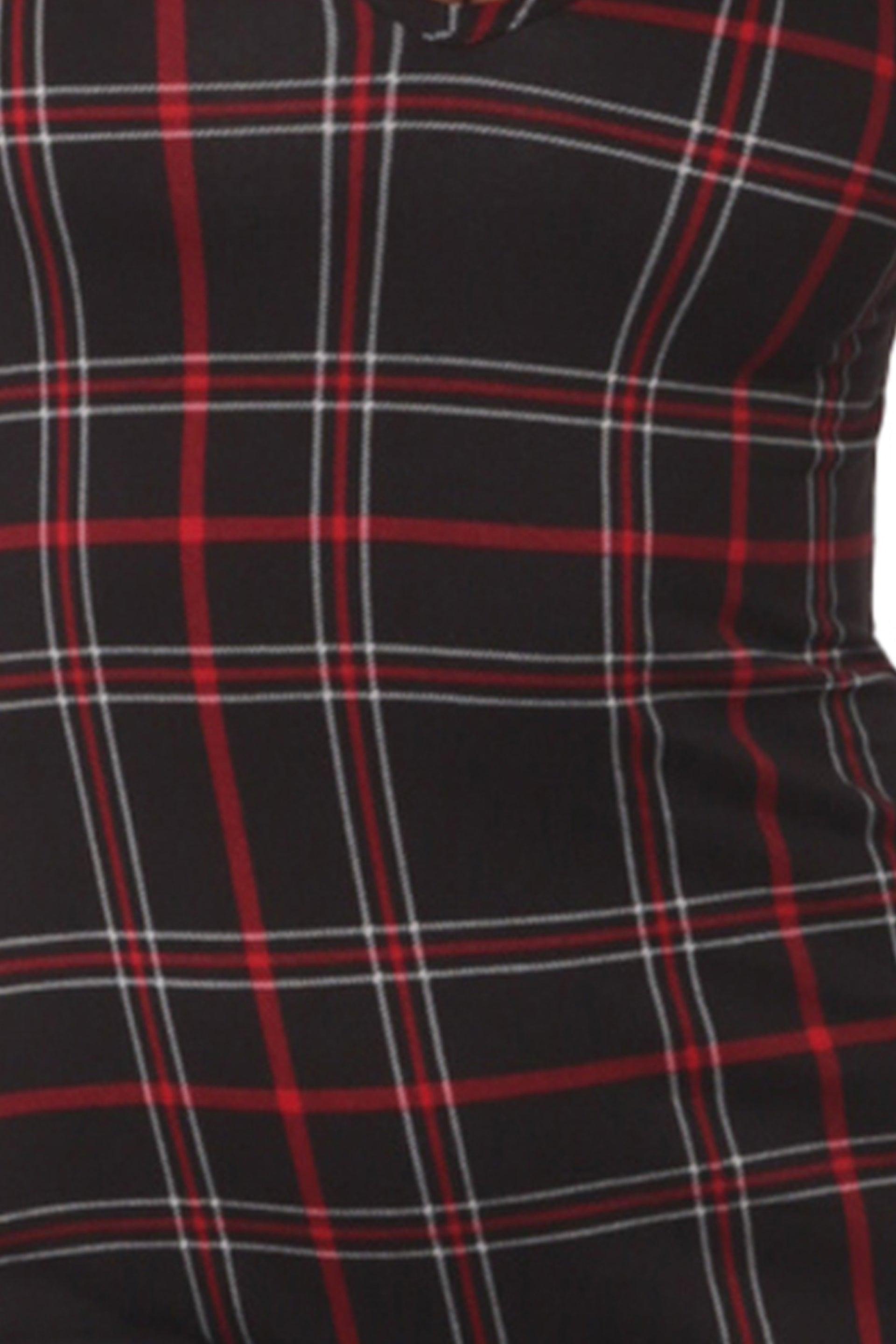 Holiday Print Fleece Lined Romper Onesie - Black, Red, White Plaid - SHOSHO Fashion